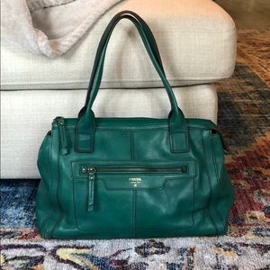 Teal Leather Fossil Handbag